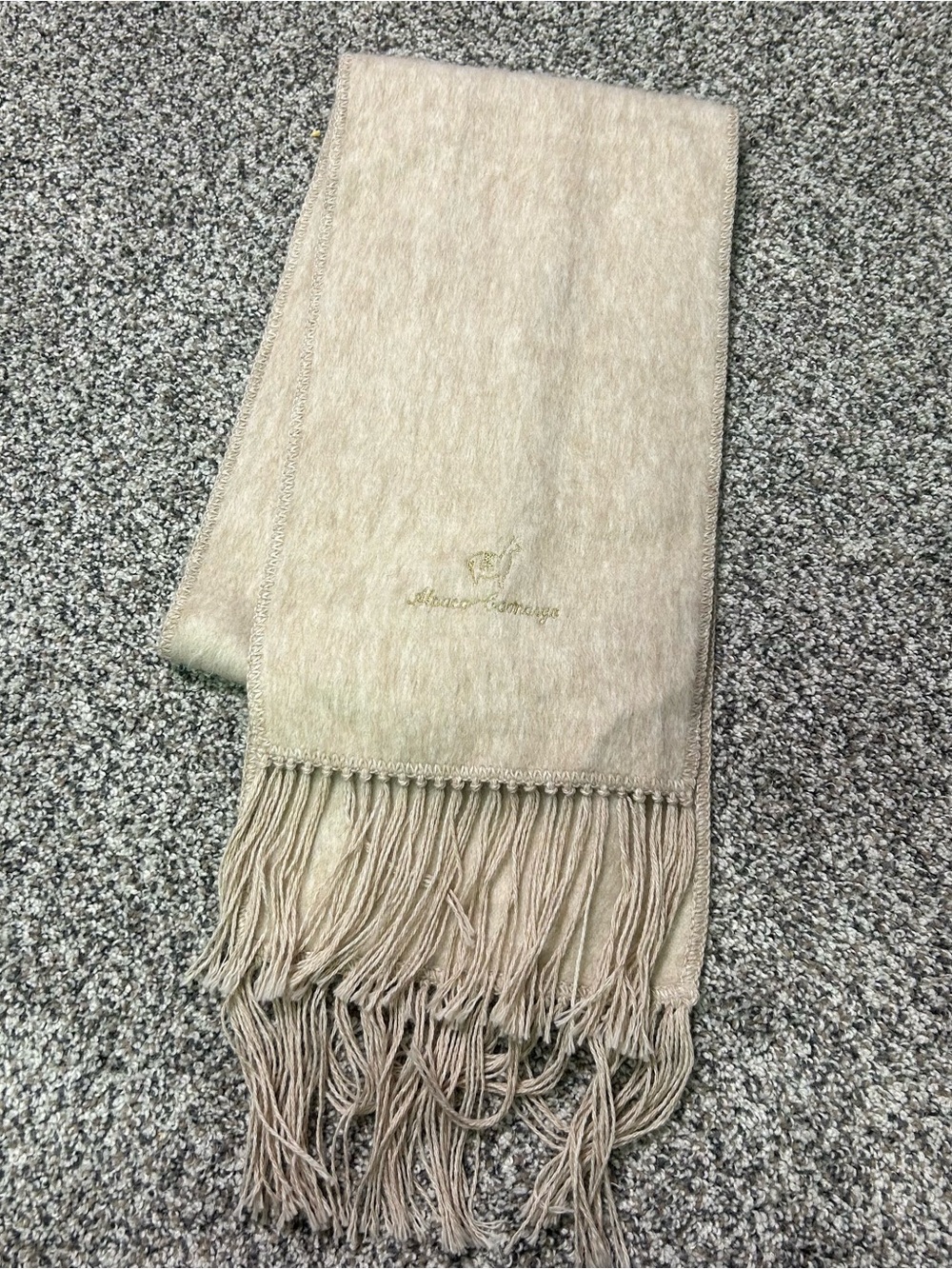 Alpaca Camargo Brushed Alpaca Scarf Fringed Long Cream Soft Made In Peru Classic